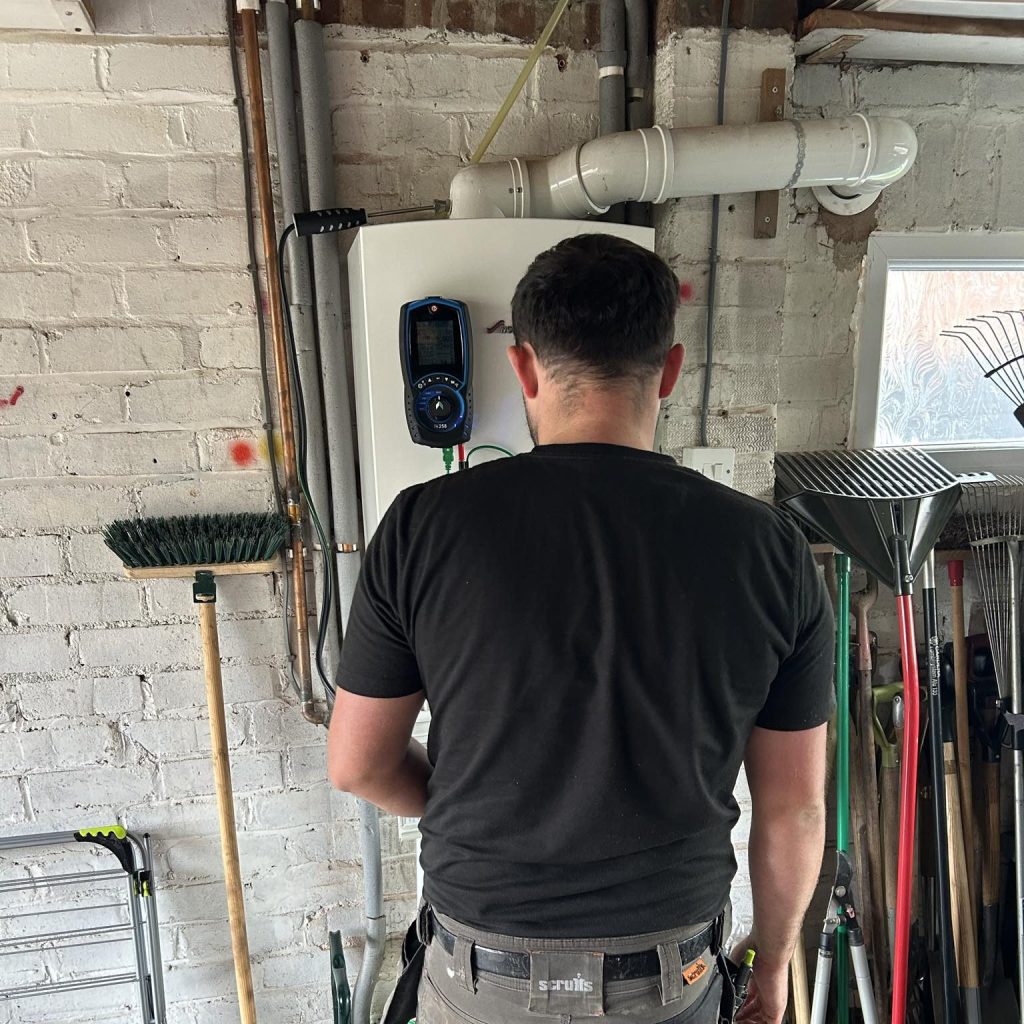 Luke inspecting a boiler